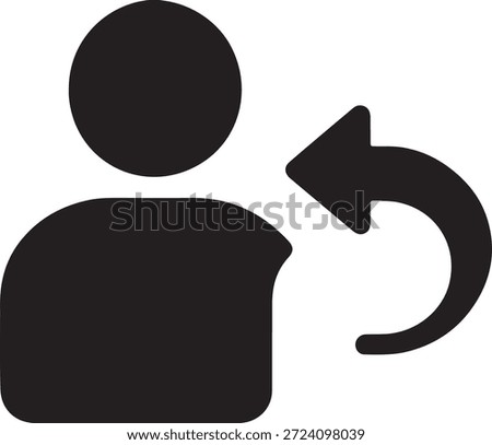 User with arrow icon representing logout, exit account, sign out, or user action.