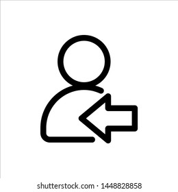 
user with arrow to left icon. symbol of business people with trendy flat style icon for web site design, logo, app, UI isolated on white background. vector illustration eps 10