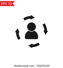 User and arrows icon Vector.