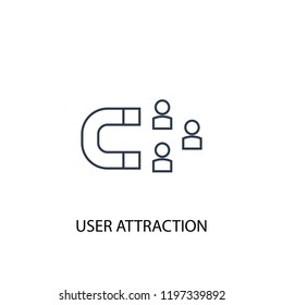 user attraction concept line icon. Simple element illustration. user attraction concept outline symbol design. Can be used for web and mobile UI/UX