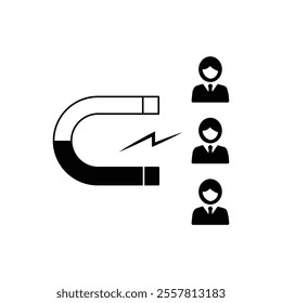 User Attraction icon. Simple creative element. Filled monochrome User Attraction icon for templates, infographics and banners