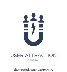 user attraction icon. Trendy flat vector user attraction icon on white background from General collection, vector illustration can be use for web and mobile, eps10