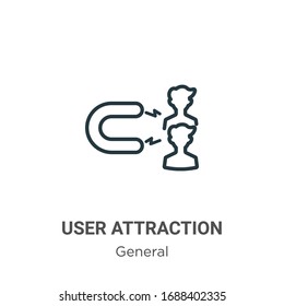 User attraction outline vector icon. Thin line black user attraction icon, flat vector simple element illustration from editable general concept isolated stroke on white background