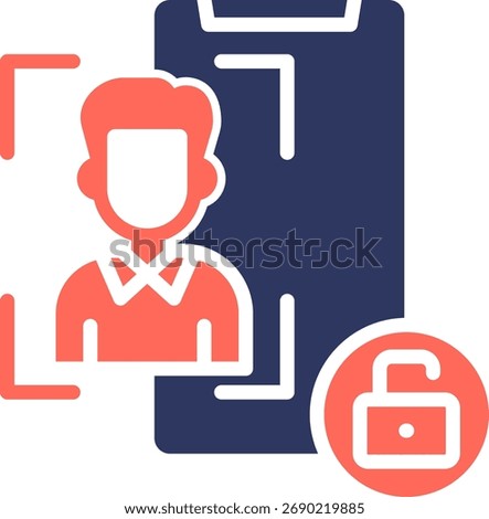 User Authentication Icon Glyph Color Vector Illustration