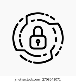 User Authentication icon in line style, showing identity verification and secure login functions for protected accounts.