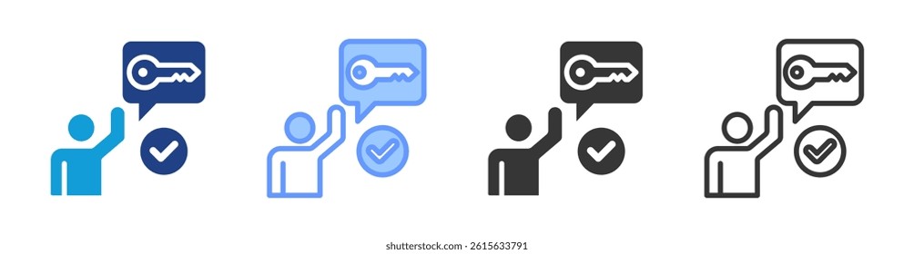 User Authentication icon set multiple style collection