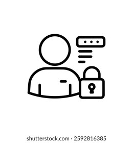User Authentication Icon – Thin Line Design for Secure Login, Access Control, and Security Systems