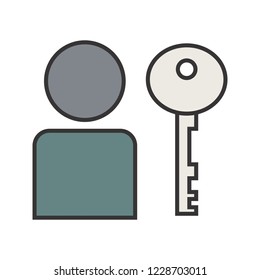 User authentication Line filled multi color icon