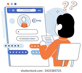 User authorization. Vector illustration. User access to sensitive data should be authorized through secure authentication Protecting user information is crucial for maintaining privacy and security