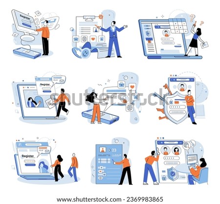 User authorization. Vector illustration. Privacy protection is crucial for maintaining security user data Safety measures should be implemented to safeguard users from online threats User accounts
