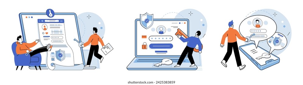 User authorization. Vector illustration. Security protocols ensure safety user data and prevent unauthorized access The user authorization concept underscores importance granting access rights