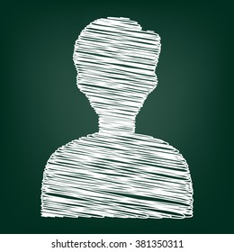 User avatar. Anonimus sign. Flat style icon with chalk effect
