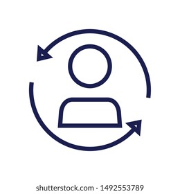 user avatar with arrow around