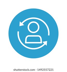 user avatar with arrow around