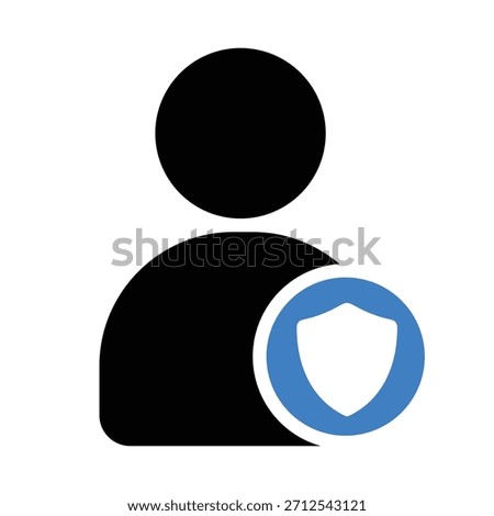 User avatar with blue shield emblem for secure admin profile concept