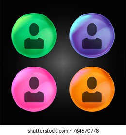 User Avatar crystal ball design icon in green - blue - pink and orange.