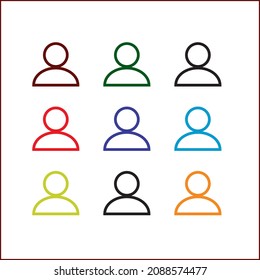 avatar de usuario en un archivo vectorial de conjunto de iconos de color diferente.
