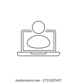 Avatar de usuario mostrado en un ordenador portátil