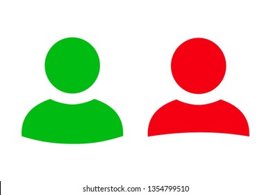 User avatar icon, button, profile symbol, flat person icon – vector for stock