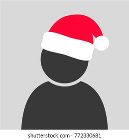 User avatar icon, Christmas Santa Claus hat