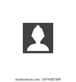 User avatar icon, profile flat design illustration