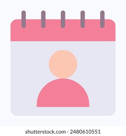 Icono de avatar de usuario, Vector de Perfil, Vector de calendario, estilo plano Vector aislado.