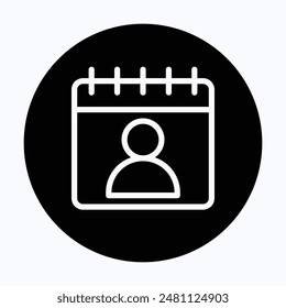 Icono de Avatar de Usuario, Icono de Vector de Perfil, Icono de Vector de Calendario, 