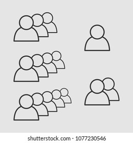 user avatar icon set, group of people isolated pictogram