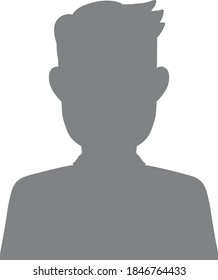 User avatar icon, sign, profile symbol.User avatar icon, sign, profile symbol.Male face silhouette or icon. Man avatar profile. Unknown or anonymous person. Vector illustration.