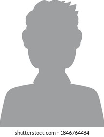 User avatar icon, sign, profile symbol.User avatar icon, sign, profile symbol.Male face silhouette or icon. Man avatar profile. Unknown or anonymous person. Vector illustration.