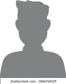 User avatar icon, sign, profile symbol.User avatar icon, sign, profile symbol.Male face silhouette or icon. Man avatar profile. Unknown or anonymous person. Vector illustration.