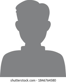 Benutzer Avatar Symbol, Zeichen, Profil Symbol.Benutzer Avatar Symbol, Zeichen, Profil Symbol.Männliche Gesicht Silhouette oder Symbol. Man Avatar-Profil. Unbekannte oder anonyme Person. Vektorgrafik.