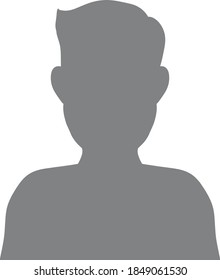 User avatar icon, sign, profile symbol.User avatar icon, sign, profile symbol.Male face silhouette or icon. Man avatar profile. Unknown or anonymous person. Vector illustration.