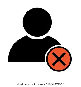 User avatar icon, social person symbol, business vector illustration, web member isolated background