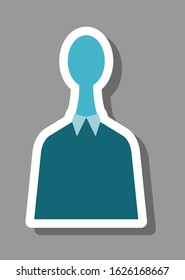 User avatar icon that symbolizes name and personal informations. All the objects, shadows and background are in different layers. 