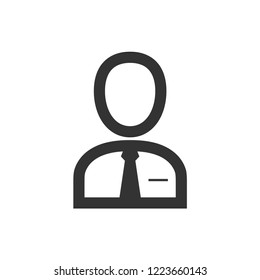 User avatar icon in thick outline style. Black and white monochrome vector illustration.