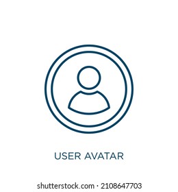 user avatar icon. Thin linear user avatar outline icon isolated on white background. Line vector user avatar sign, symbol for web and mobile