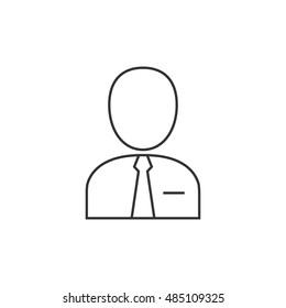 User avatar icon in thin outline style. Social media blog forum group internet connection teamwork