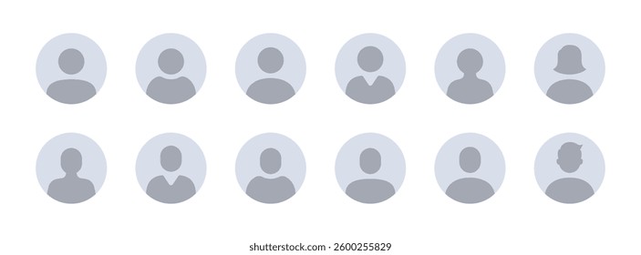 User avatar icon vector illustration. Login photo placeholder. Man, woman or genderless.