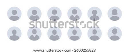 User avatar icon vector illustration. Login photo placeholder. Man, woman or genderless.