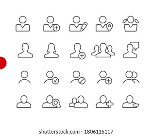 Iconos de avatar de usuario // Red Point Series - Iconos de línea vectorial para sus proyectos digitales o de impresión.