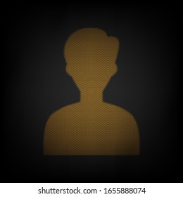 User avatar illustration. Anonymous sign. Icon as grid of small orange light bulb in darkness. Illustration.