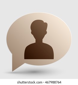User avatar illustration. Anonymous sign. Brown gradient icon on bubble with shadow.