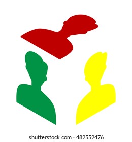 User avatar illustration. Anonymous sign. Isometric style of red, green and yellow icon.