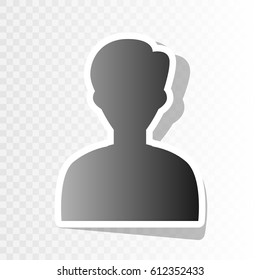 User avatar illustration. Anonymous sign. Vector. New year blackish icon on transparent background with transition.