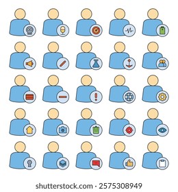 user avatar and user interface icons set