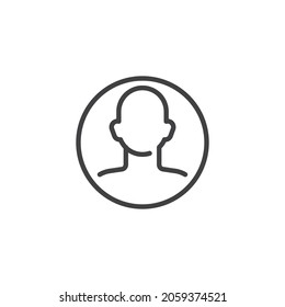Benutzer-Avatar-Line-Symbol. lineares Stilzeichen für mobiles Konzept und Webdesign. Umriss-Vektorsymbol der Kontaktperson Symbol, Logo-Abbildung. Vektorgrafik
