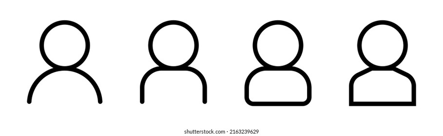 User avatar line icon. User profile icon set. Avatar symbol in outline. User pictogram in line. Stock vector illustration