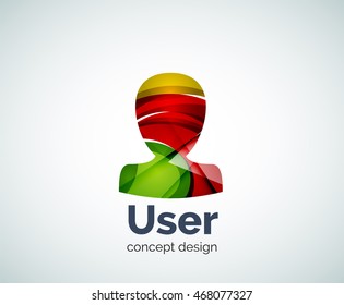 User avatar logo template, abstract geometric glossy business icon
