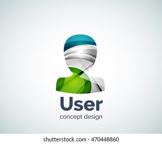 User avatar logo template, abstract geometric glossy business icon